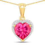 4.74 Carat Genuine Pink Topaz and White Topaz .925 Sterling Silver Pendant