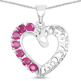 0.91 Carat Genuine Ruby .925 Sterling Silver Pendant