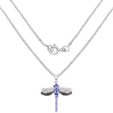 1.93 Carat Genuine Tanzanite and White Topaz .925 Sterling Silver Pendant