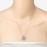 1.33 Carat Genuine Tanzanite and White Topaz .925 Sterling Silver Pendant