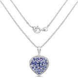 9.79 Carat Genuine Amazonite & Tanzanite .925 Sterling Silver Pendant