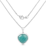 9.79 Carat Genuine Amazonite & Tanzanite .925 Sterling Silver Pendant