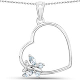 0.25 Carat Genuine Blue Topaz .925 Sterling Silver Pendant