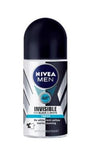 Nivea Men Invisible Black & White Fresh Roll-On Deodorant: 48H Anti-Stain Protection & Long-Lasting Freshness