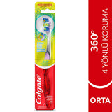 Colgate 360 Advanced Manual Toothbrush: Dentist Recommended Plaque Removal, Tongue & Cheek Cleaner for Superior Oral Hygiene