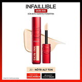 L'Oreal Paris Skin Ink 48H Long Lasting Full Coverage Liquid Foundation: Lightweight, Transfer-Resistant, Redness Concealing - Neutral Undertone