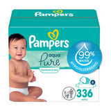 Pampers Baby Wipes Aqua Pure, 99% water-based wipes, Hypoallergenic and Unscented Baby Wipes, 672 Wipes Total (12 Flip-Top Packs)