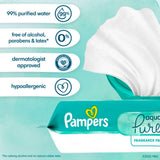 Pampers Baby Wipes Aqua Pure, 99% water-based wipes, Hypoallergenic and Unscented Baby Wipes, 672 Wipes Total (12 Flip-Top Packs)