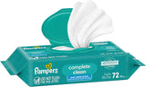 Pampers Baby Wipes, Complete Clean Baby Fresh Scented Wipe, Gently Cleans Head to Toe, 72 Total (1 Flip-Top Packs)