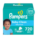 Pampers Baby Wipes, Complete Clean Baby Fresh Scented Wipe, Gently Cleans Head to Toe, 72 Total (1 Flip-Top Packs)