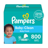 Pampers Baby Wipes, Complete Clean Baby Fresh Scented Wipe, Gently Cleans Head to Toe, 72 Total (1 Flip-Top Packs)
