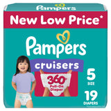 Pampers Diapers - Cruisers 360 - Size 5, 128 Count, Babyproof up to 100% Leakproof Pull-On Diaper