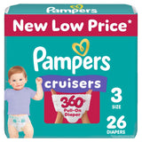 Pampers Diapers - Cruisers 360 - Size 5, 128 Count, Babyproof up to 100% Leakproof Pull-On Diaper