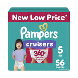 Pampers Diapers - Cruisers 360 - Size 5, 128 Count, Babyproof up to 100% Leakproof Pull-On Diaper