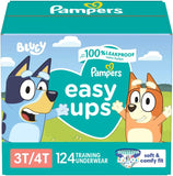 Pampers Training Pants - Easy Ups Boys & Girls Bluey - Size 3T-4T, 124 Count, Children's Potty Underwear (Packaging May Vary)