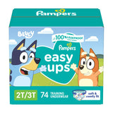 Pampers Training Pants - Easy Ups Boys & Girls Bluey - Size 3T-4T, 124 Count, Children's Potty Underwear (Packaging May Vary)