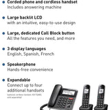 Panasonic Expandable Corded/Cordless Phone System with Answering Machine and One Touch Call Blocking – 2 Handsets  (Refurbished)