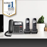 Panasonic Expandable Corded/Cordless Phone System with Answering Machine and One Touch Call Blocking – 2 Handsets  (Refurbished)