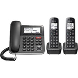 Panasonic Expandable Corded/Cordless Phone System with Answering Machine and One Touch Call Blocking – 2 Handsets  (Refurbished)
