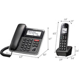 Panasonic Expandable Corded/Cordless Phone System with Answering Machine and One Touch Call Blocking – 2 Handsets  (Refurbished)