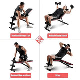 PAPABABE Workout Bench with Upgraded Wider Backrest for Bench Press Full Body Workout