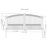 [12-18FT] Heavy-Duty Paris-Style Steel Premium Dual-Swing Driveway Gate (SAK97031)