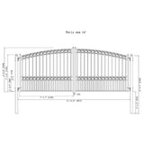 [12-18FT] Heavy-Duty Paris-Style Steel Premium Dual-Swing Driveway Gate (SAK97031)