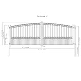 [12-18FT] Heavy-Duty Paris-Style Steel Premium Dual-Swing Driveway Gate (SAK97031)