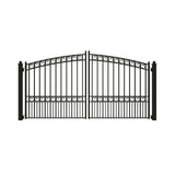 [12-18FT] Heavy-Duty Paris-Style Steel Premium Dual-Swing Driveway Gate (SAK97031)