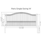 [12-18FT] Heavy-Duty Paris-Style Galvanized Steel Single-Swing Driveway Gate (SAK78643)