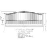 [12-18FT] Heavy-Duty Paris-Style Galvanized Steel Single-Swing Driveway Gate (SAK78643)