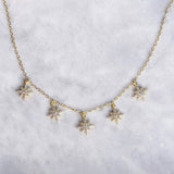 Pave CZ Star Drop Necklace
