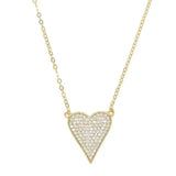 Pave Elongated Heart Necklace