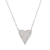Pave Elongated Heart Necklace