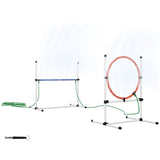 PawHut 5pc Dog Agility Training Equipment Set with Spray Water Tube, White