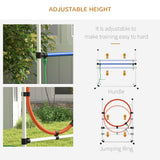 PawHut 5pc Dog Agility Training Equipment Set with Spray Water Tube, White