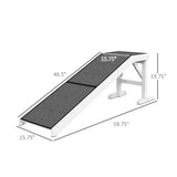 PawHut 60" Pet Ramp for Dogs & Cats, Non-Slip Carpet, Easy Access, White