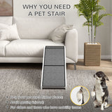 PawHut 60" Pet Ramp for Dogs & Cats, Non-Slip Carpet, Easy Access, White