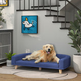 PawHut Dog Sofa Couch Bed with Washable Cushion for Large Dogs, Cats, Blue