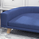 PawHut Dog Sofa Couch Bed with Washable Cushion for Large Dogs, Cats, Blue