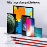 PBG 3-in-1 Cable Mesh/Nylon Braided HQ Multi Device Charging (Lightning, USB-C , Micro)