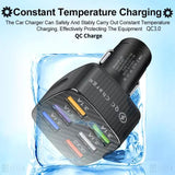 PBG LED 6-Port Car Charger and 4 in 1 Nylon Charging Cable Bundle