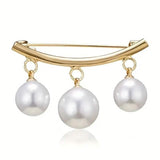 Pearl Fixed Collar Clip Charm Safety Pin