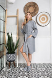 Knee-Length Waffle Kimono Robe for Women