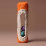 Pet Cat Rolling Sisal Scratching Post Trapped With 3 Ball Training Novely Toy