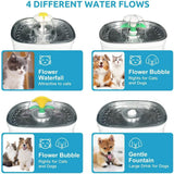 Pet Water Dispenser Fountain Cat Dog LED Light Drinking 2 Spray Heads