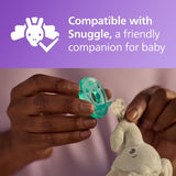 Philips Avent Soothie Orthodontic Baby Pacifiers, 100% Silicone Pacifiers, One Piece, BPA-Free, for Babies 0-3 Months, Green, 4 Pack, Model SCF190/41