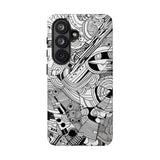 B&W ABSTRACT DOODLE | Tough Phone Case