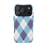 BLUE WHITE PURPLE ARGYLE | Tough Phone Case