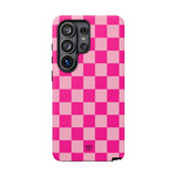 HOT PINK CHECKERBOARD | Tough Phone Case